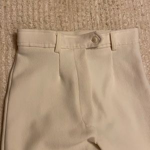 Vintage white ribbed stirrup trouser high waist
